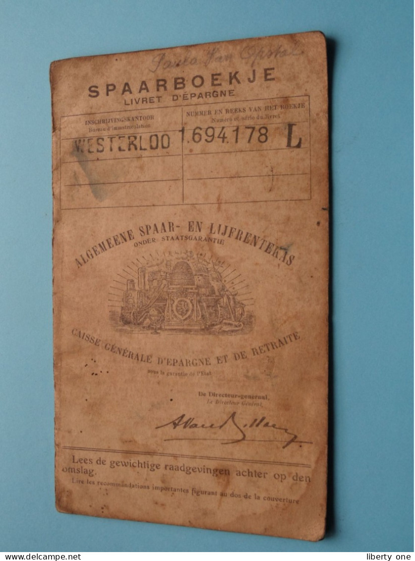 Spaarboekje / Livret D'Epargne WESTERLOO ( Van Opstal ) 1.694.178 L ( +/- 1941/45 ) ZEGELS Aanwezig ( Zie Scans ) ! - Bank & Versicherung