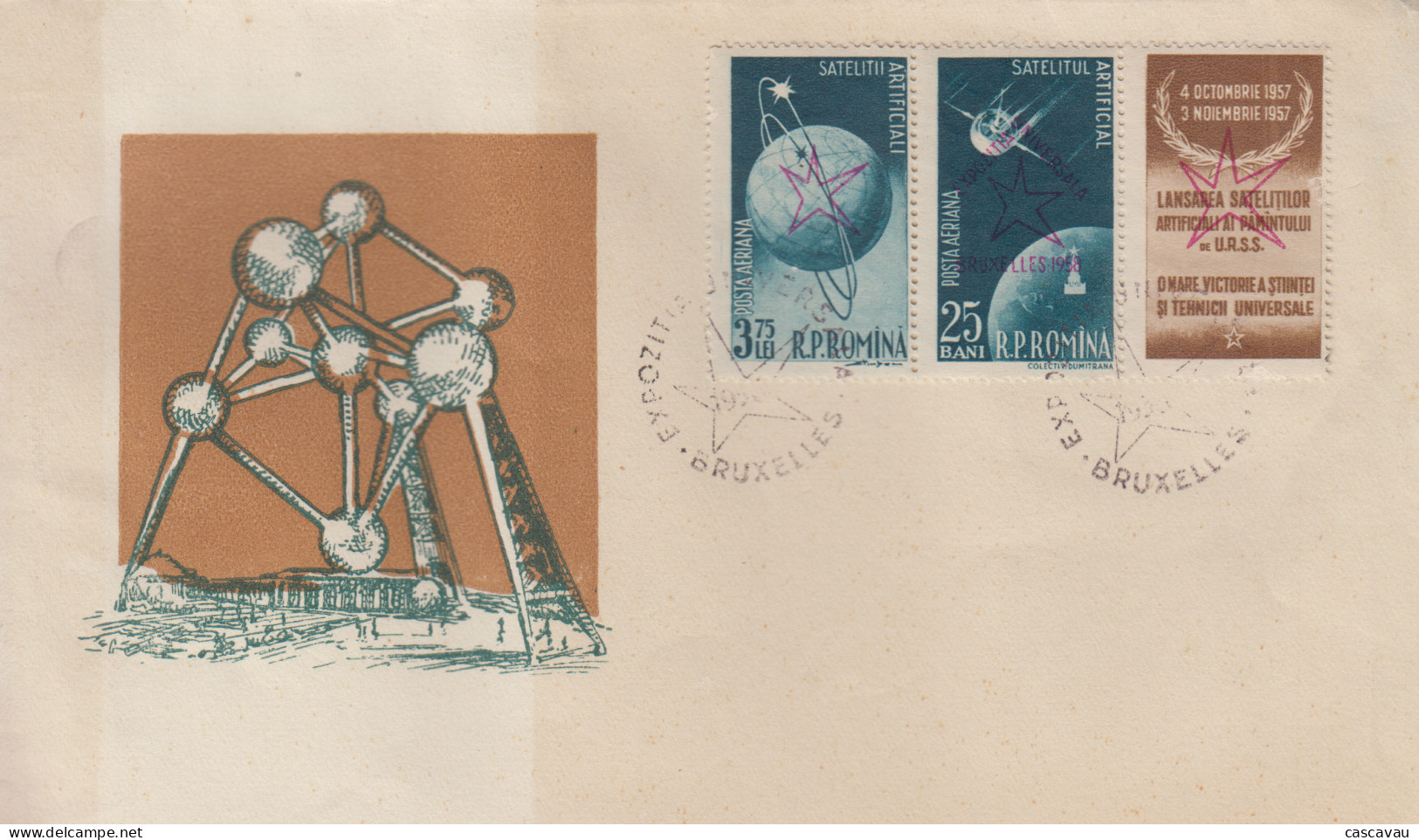 Enveloppe  FDC  1er Jour   ROUMANIE     Exposition  Universelle  BRUXELLES   1958 - 1958 – Bruxelles (Belgique)