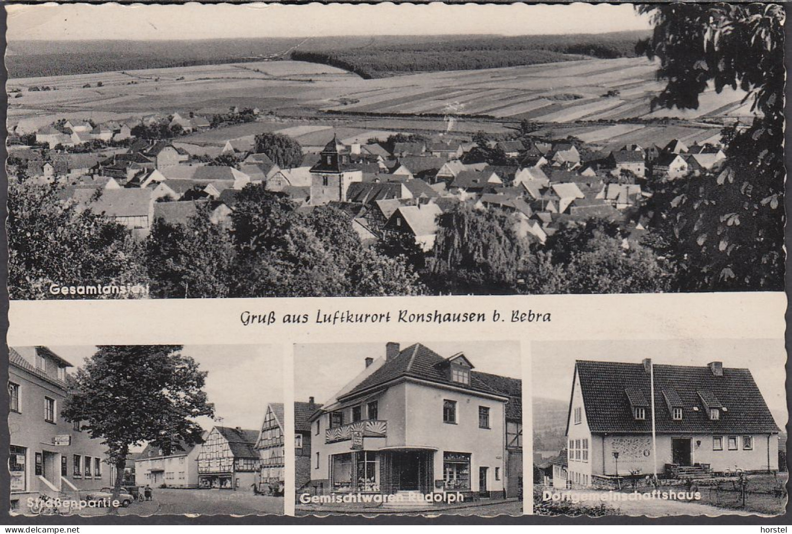 D-36217 Ronshausen - Straßenpartie - Gemischtwaren Rudoplh - Dorfgemeinschaftshaus - Car - Lloyd - Bebra