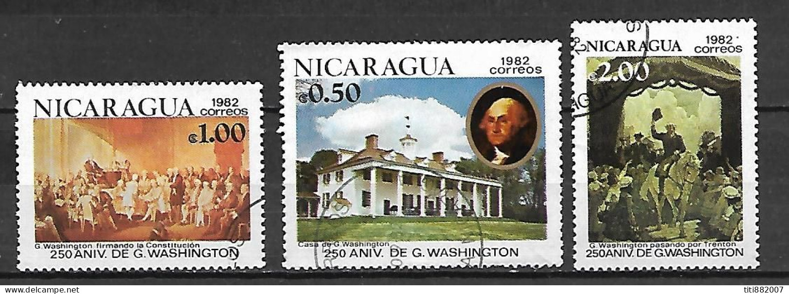 NICARAGUA     -    250°  Anniversaire De G. WASHINGTON    Oblitérés - George Washington