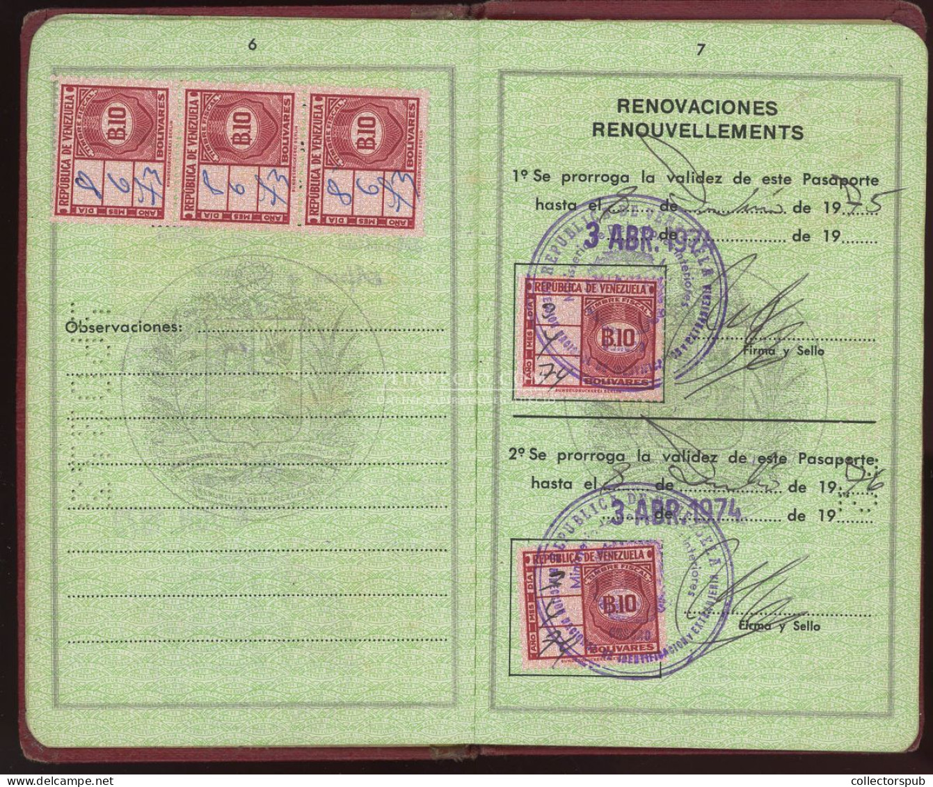 ÚTLEVÉL Fábry József jazzdobos, fotóriporter a LIFE magazin fotósa venezuelai útlevele 1973. passport