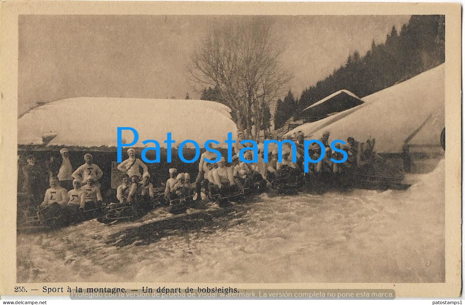 215980 SWITZERLAND COSTUMES SPORTS MOUNTAINS A DEPARTURE FROM BOBSLEIGHS POSTAL POSTCARD - Port