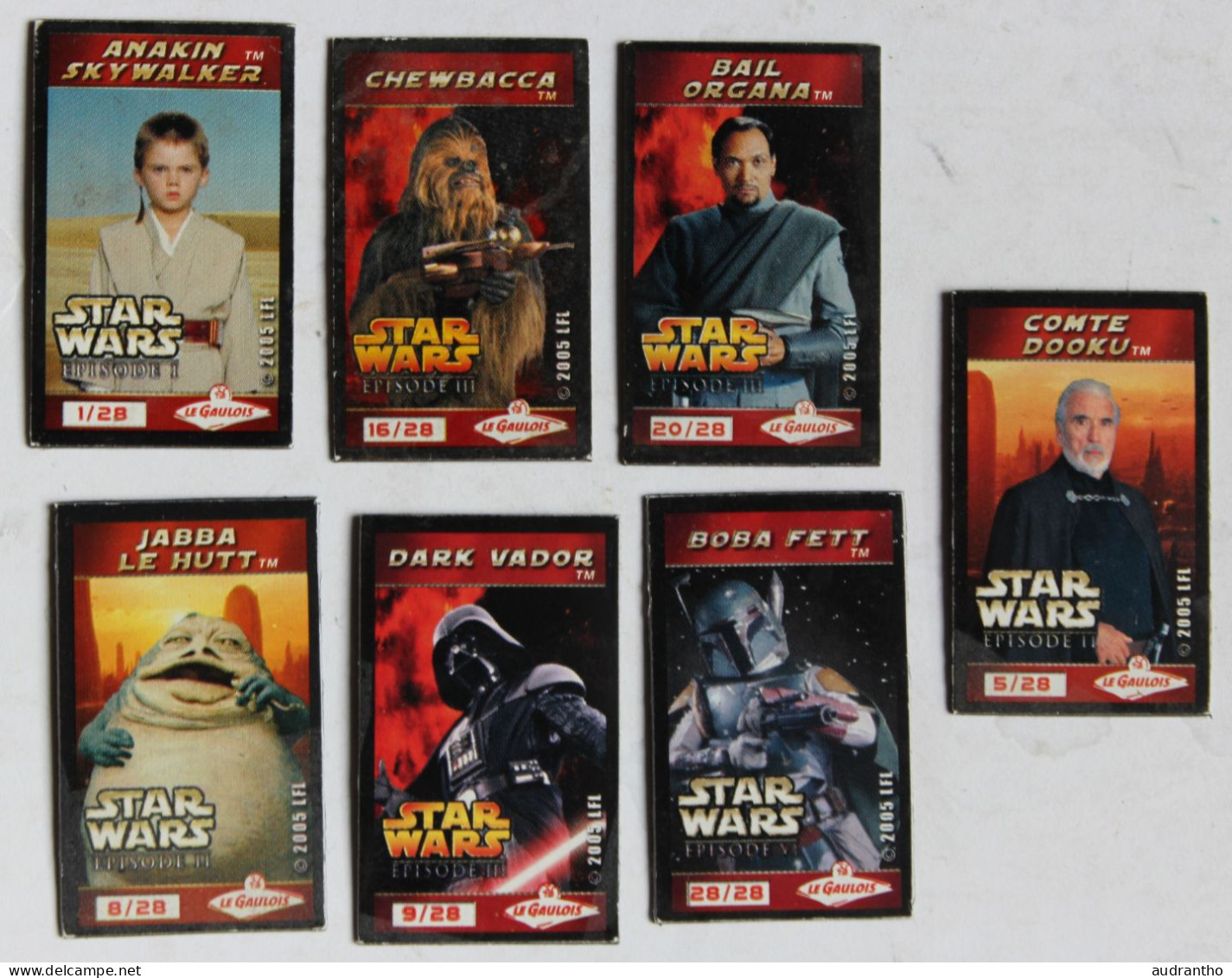 6 Magnets STAR WARS 2005  LFL Le Gaulois Dark Vador Obi Wan Kenobi Mace Windu C-3PO ... - Star Wars