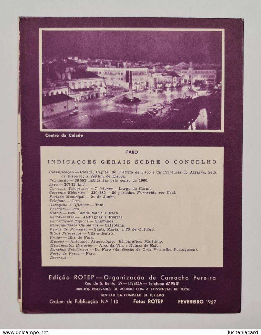 FARO - ROTEIRO TURÍSTICO - (Ed. Rotep Nº 110  -1967) - Livres Anciens