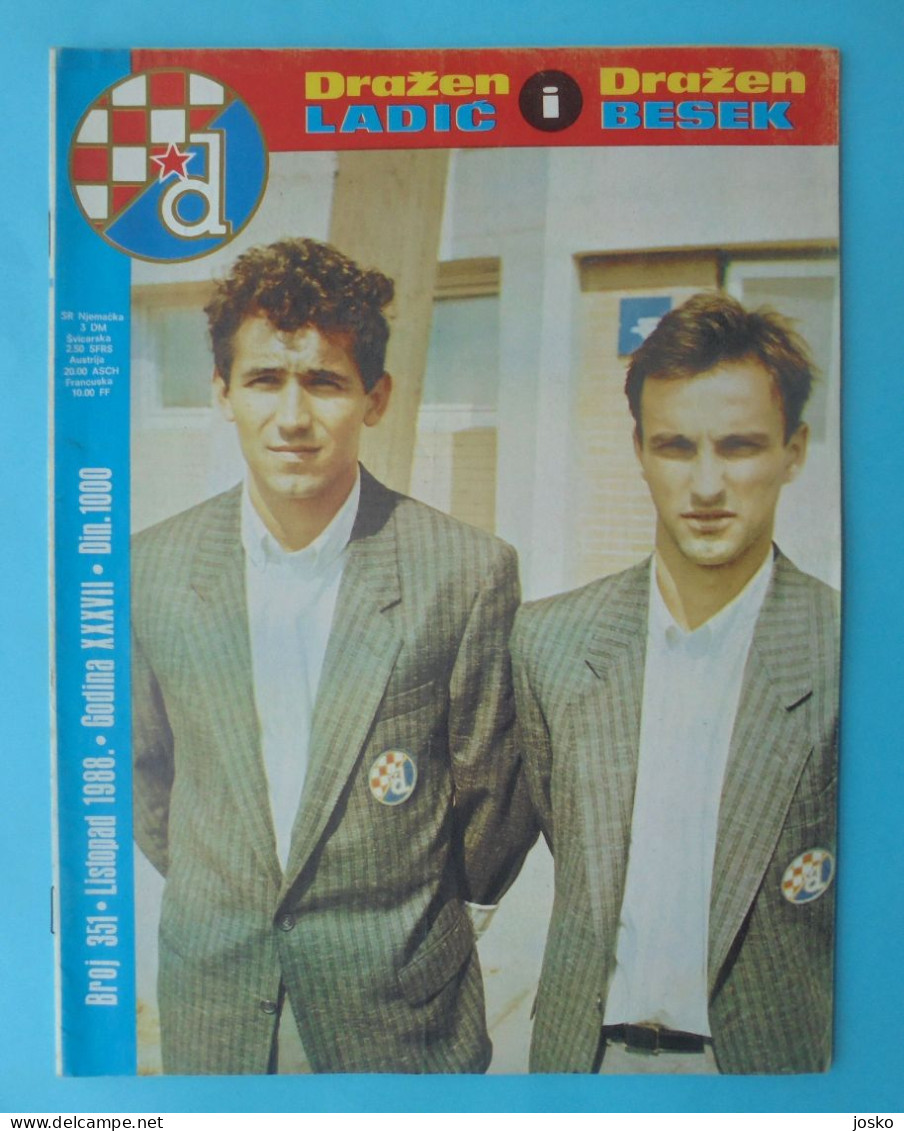 GNK DINAMO ZAGREB - Croatia Old Football Club Magazine No. 351 (1988) * Croatie Kroatien Croazia Soccer Fussball Foot - Livres