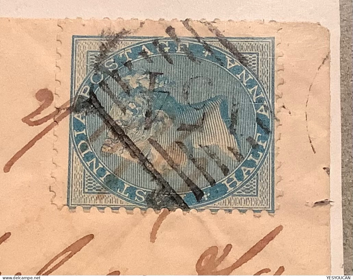 Scarce INDORE + 154 Duplex 1867 (state Of Madhya Pradesh India)on Queen Victoria Cover>Mhow (cover Lettre Indian States - 1858-79 Compagnie Des Indes & Gouvernement De La Reine