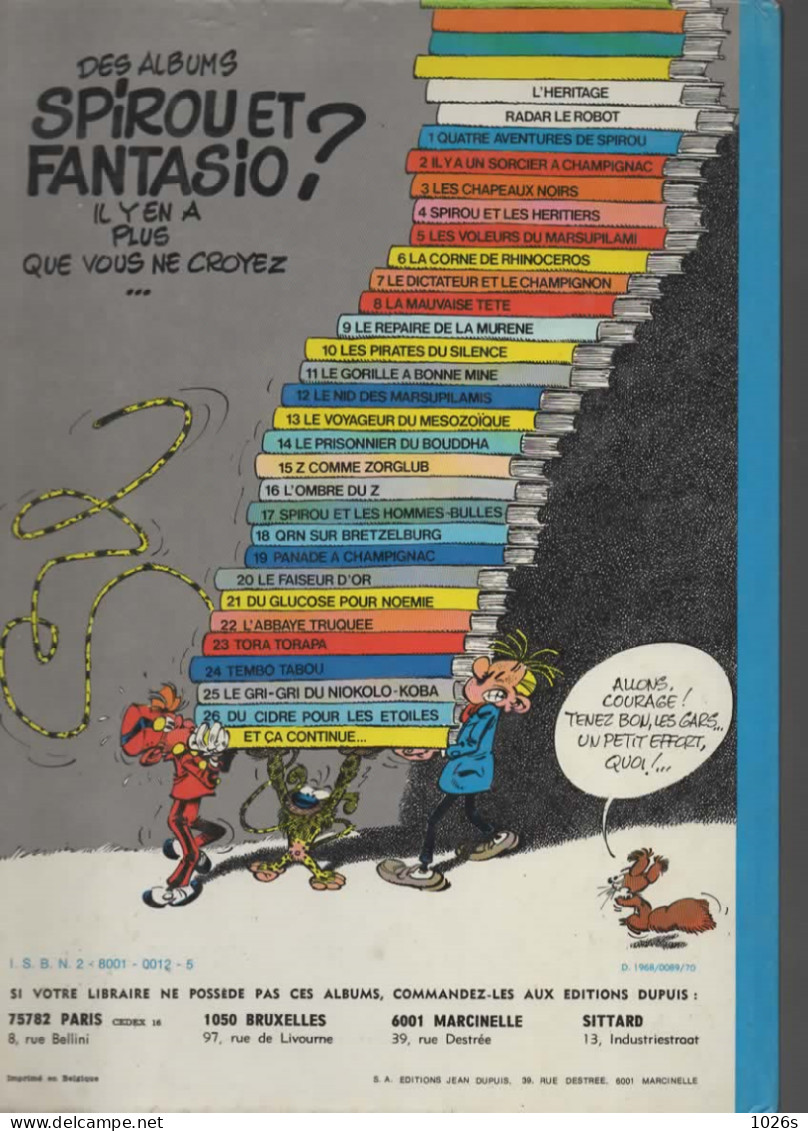 B.D.SPIROU ET FANTASIO - LES PIRATES DU SILENCE  -  1976 - Spirou Et Fantasio