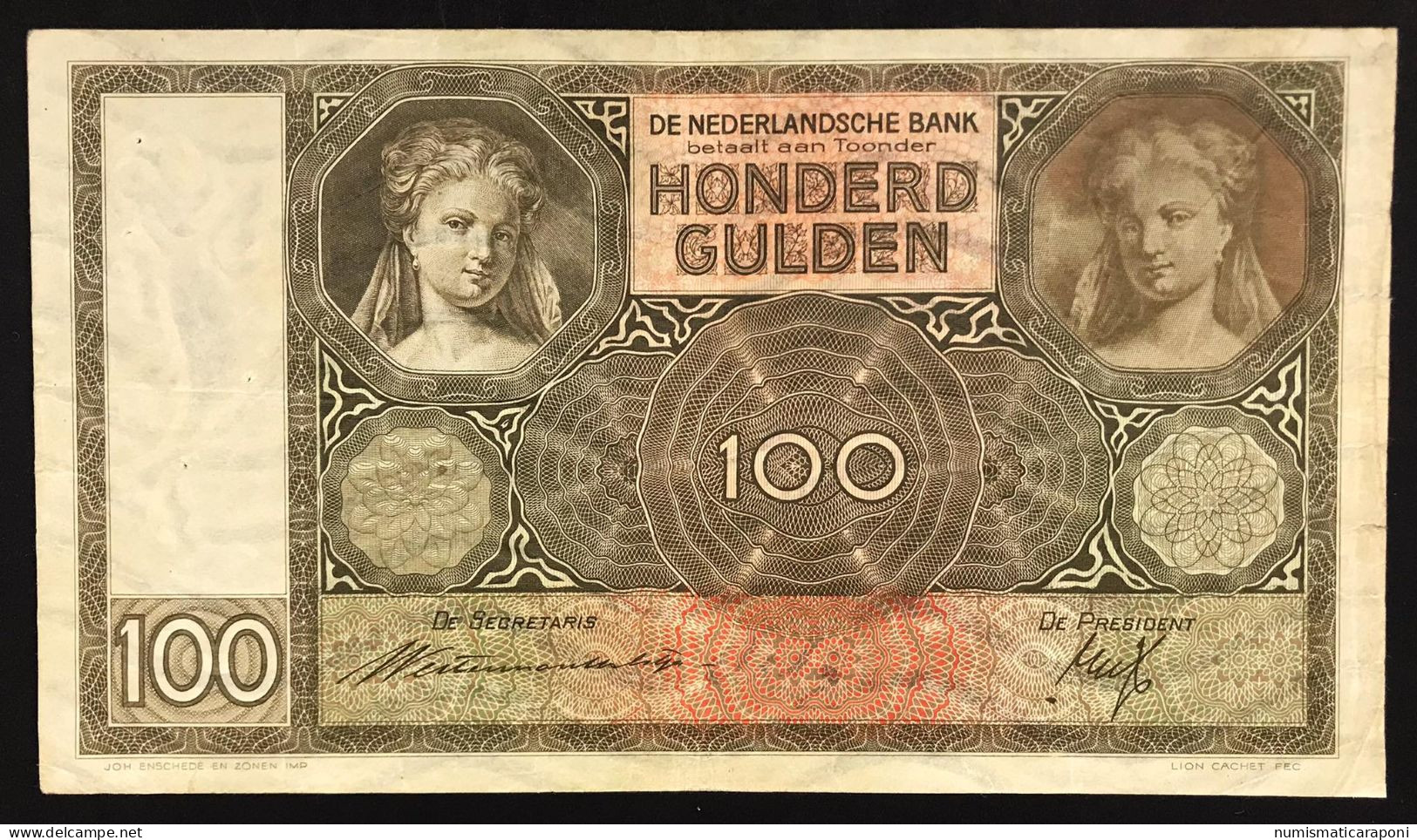 NETHERLANDS OLANDA 1935 100 Gulden Pick#51a  Lotto 4818 - 100 Gulden