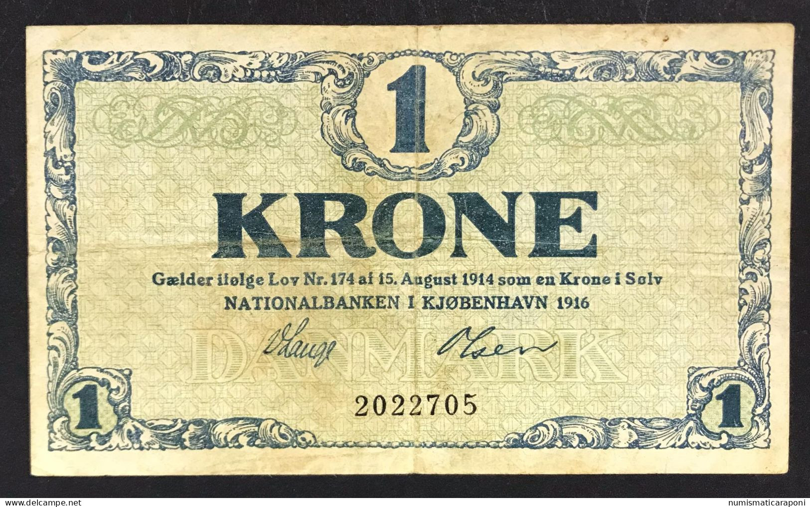 Danimarca Danmarks 1 Krone 1916 Pick#12a LOTTO 4816 - Danemark