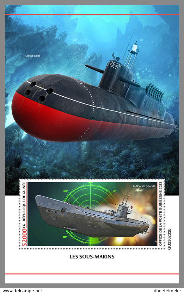 GUINEA REP. 2023 MNH Submarines U-Boote Sous-marins S/S - IMPERFORATED - DHQ2342 - Sottomarini