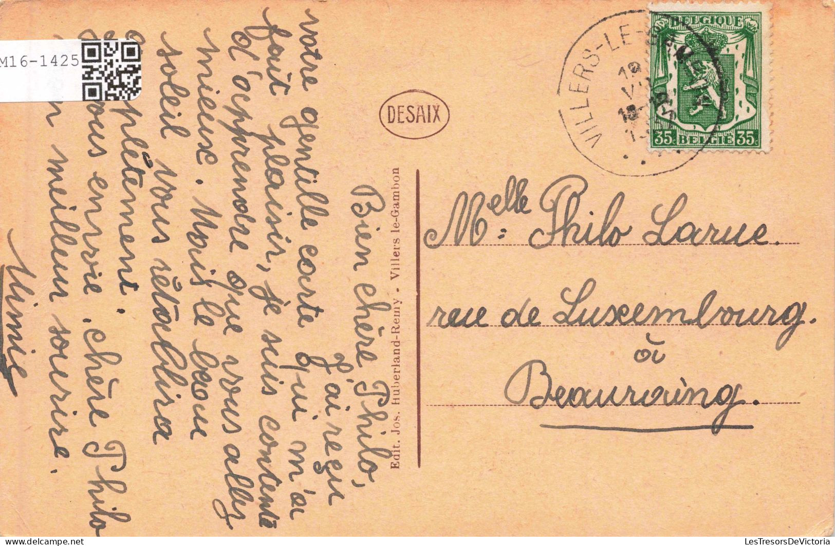 BELGIQUE - Villers-le-Gabon - Chapelle Saint Roch - Carte Postale Ancienne - Philippeville