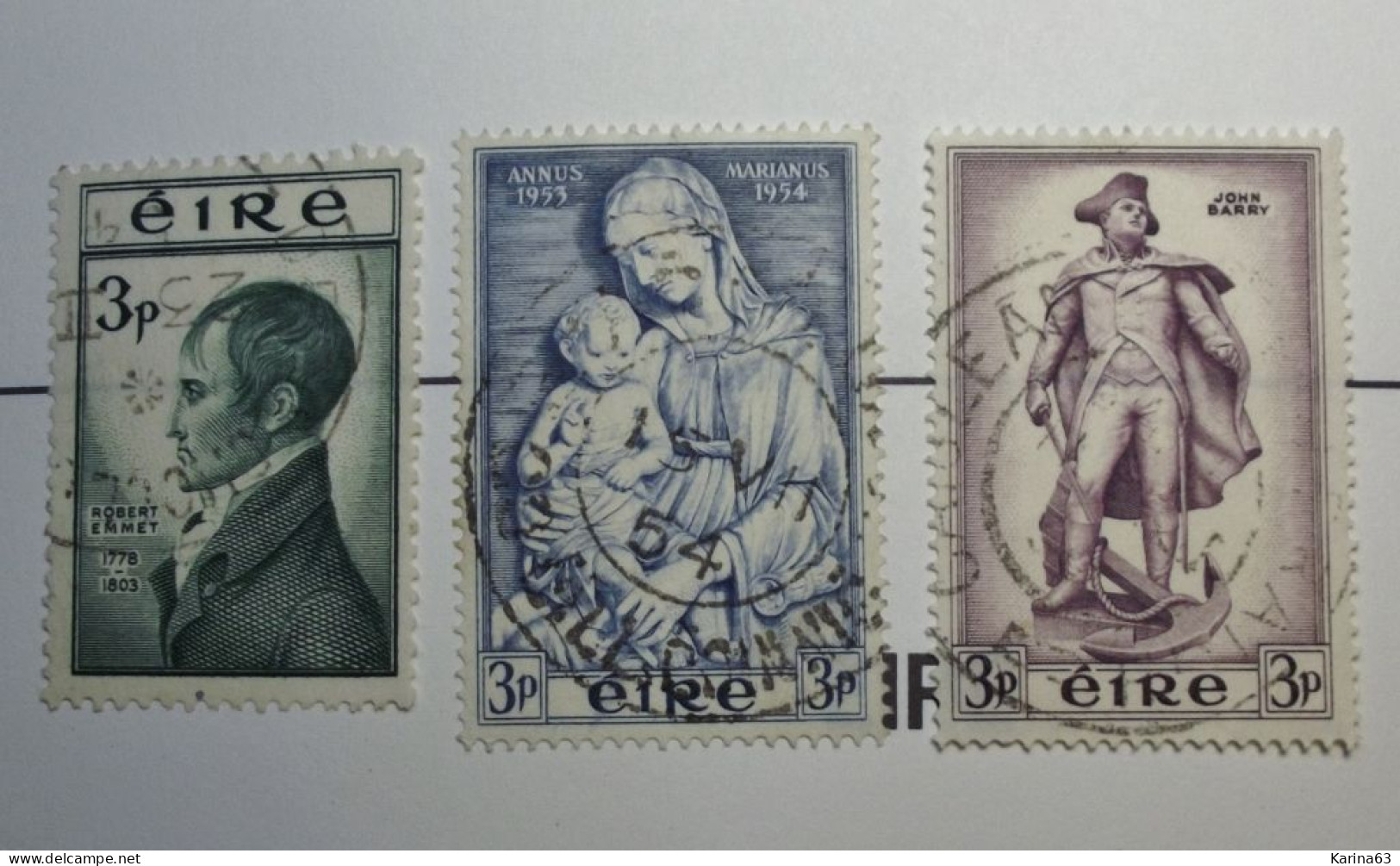 Ireland - Irelande - Eire  1953 / 1956  -  Y & T N°  120 - 122 - 126  - Obl/ Gestempeld - Used Stamps