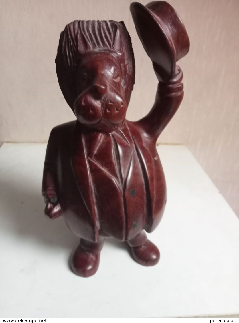 statuette en bois ancienne hauteur 22 cm, hyppopotame