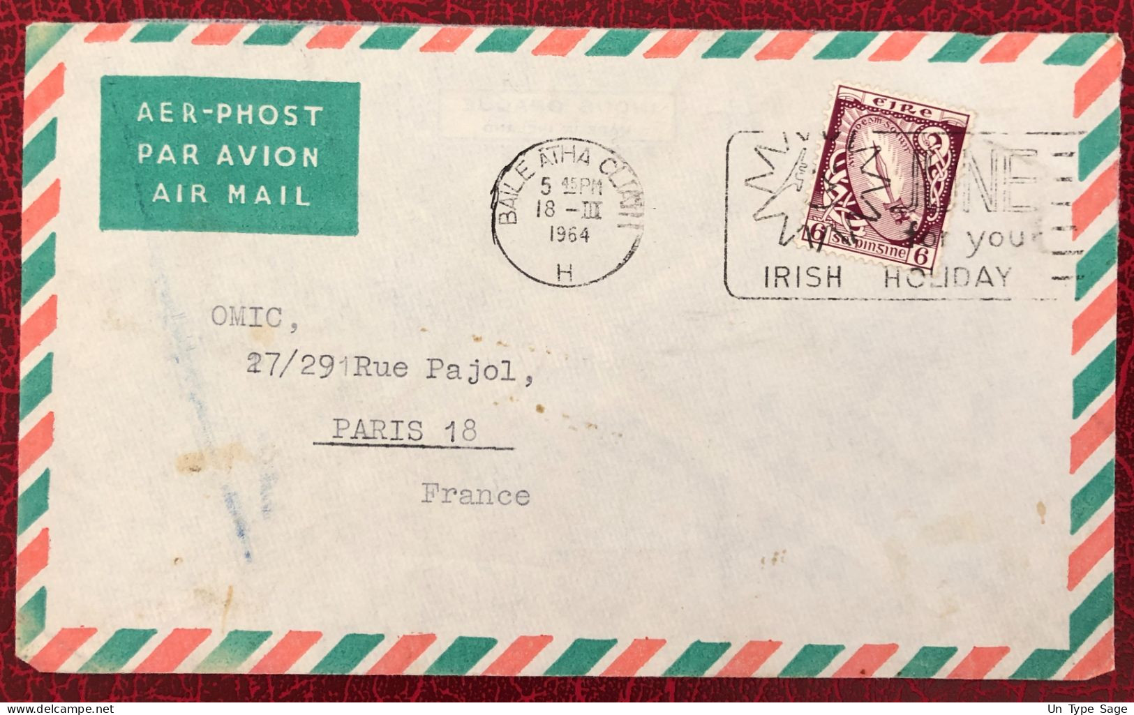 Irlande, Divers Sur Enveloppe Cachet Baile Átha Cliath 18.3.1964 - (B3034) - Brieven En Documenten