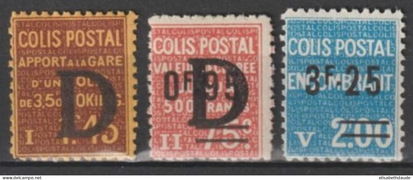 COLIS POSTAUX - 1938 - YVERT N° 127+136+154 ** MNH - COTE = 15.5 EUR. - Neufs