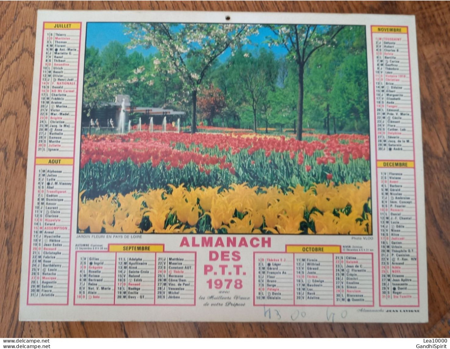 1978 Calendrier Du Département De L'Aube - Au Pays Du Mont Blanc - Jardin Fleuri En Pays De Loire - Grand Format : 1971-80