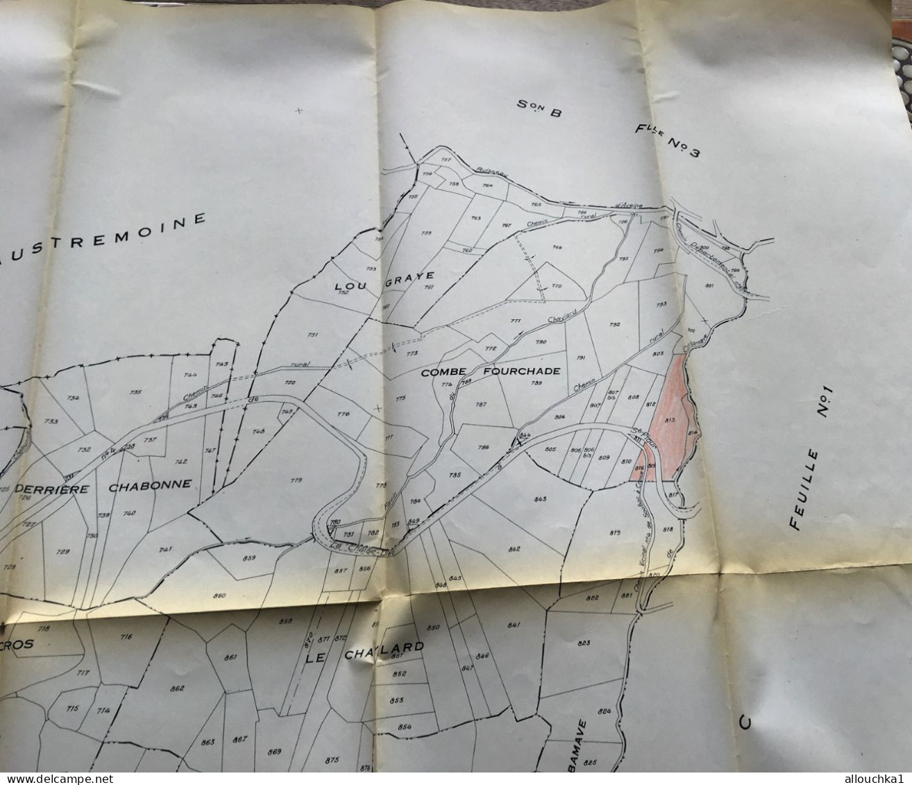 Carte Plan Cadastre Saint-Cirgues(Haute Loire)SectionC dite de la Buffe & Bois Grand-F.N°1 dressée:1835 mise à jour 1954