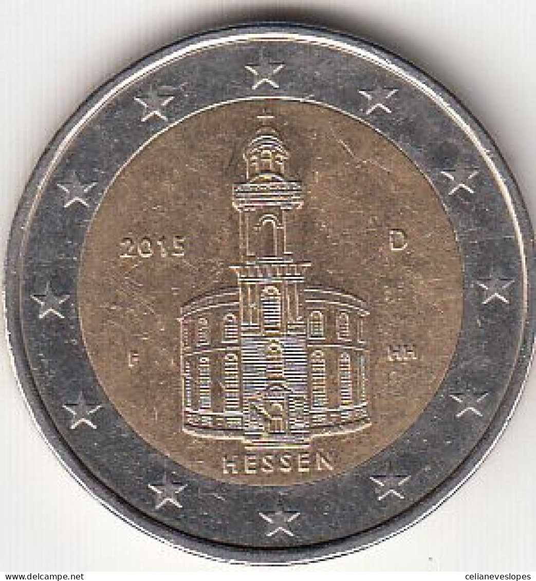 Germany, (23) Moeda De 2 Euros De 2015 D, Aniversary Of Euro, Circulated - Altri & Non Classificati