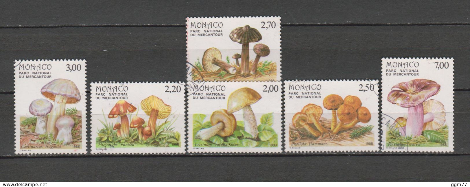 N° 1628 à 1633 = SERIE 6 TIMBRES MONACO OBLITERES DE 1988    Cote : 13,30 € - Gebraucht