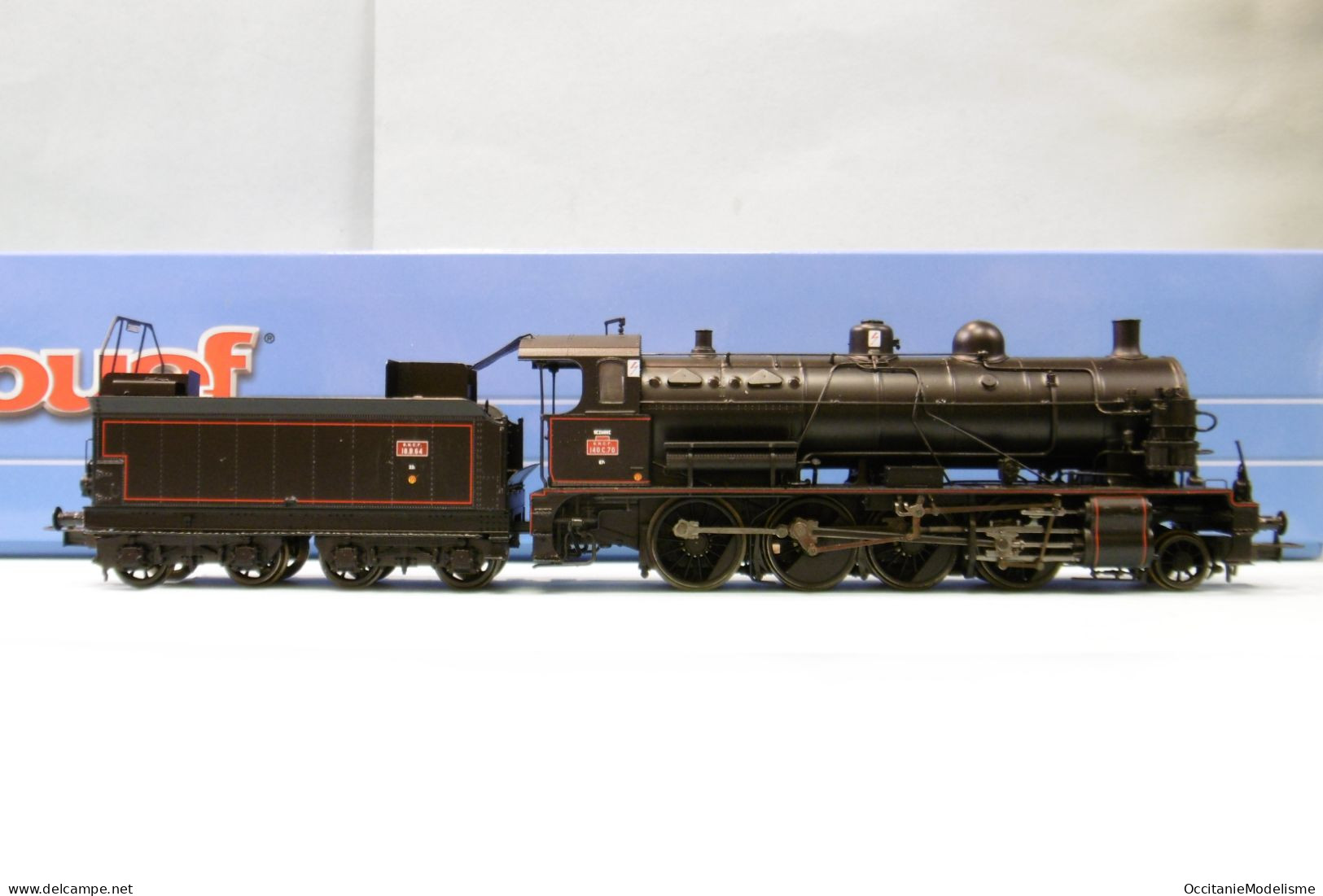 Jouef - Locomotive Vapeur 140 C 70 Noir Filets Rouges DCC Sound ép. III Réf. HJ2405S HO 1/87 - Locomotieven