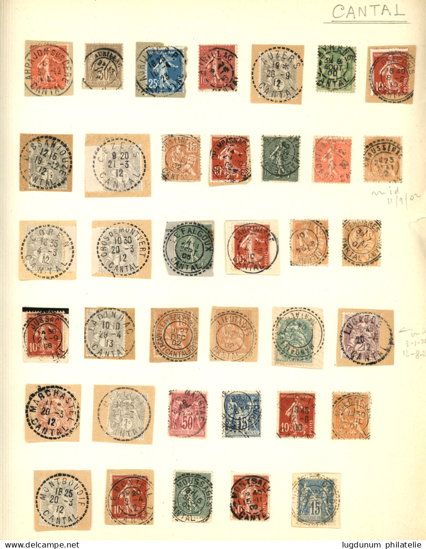 CANTAL : Superbe Collection D' Oblitérations Sur 146 Timbres. Nombreux Bureaux De Distributions. Qualité Exceptionnelle. - 1849-1876: Klassik