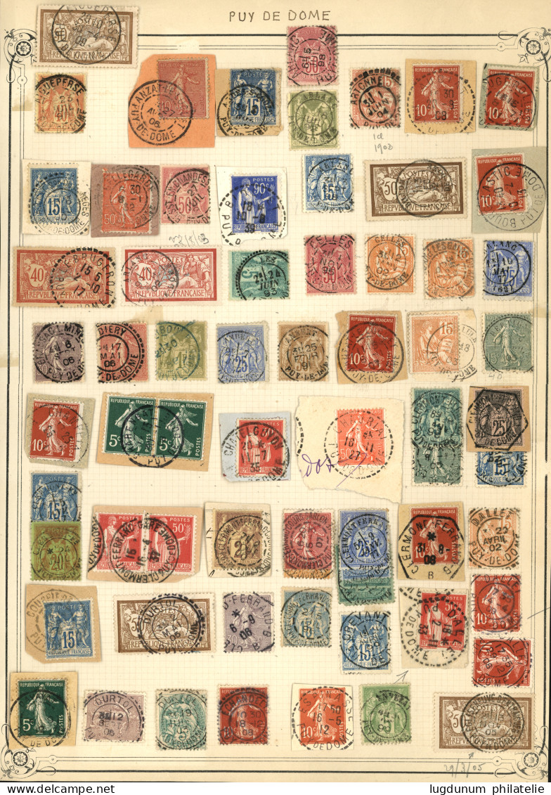 PUY DE DOME : Superbe Collection D' Oblitérations Sur 230 Timbres. Nombreux Bureaux De Distributions. Superbe. - 1849-1876: Période Classique