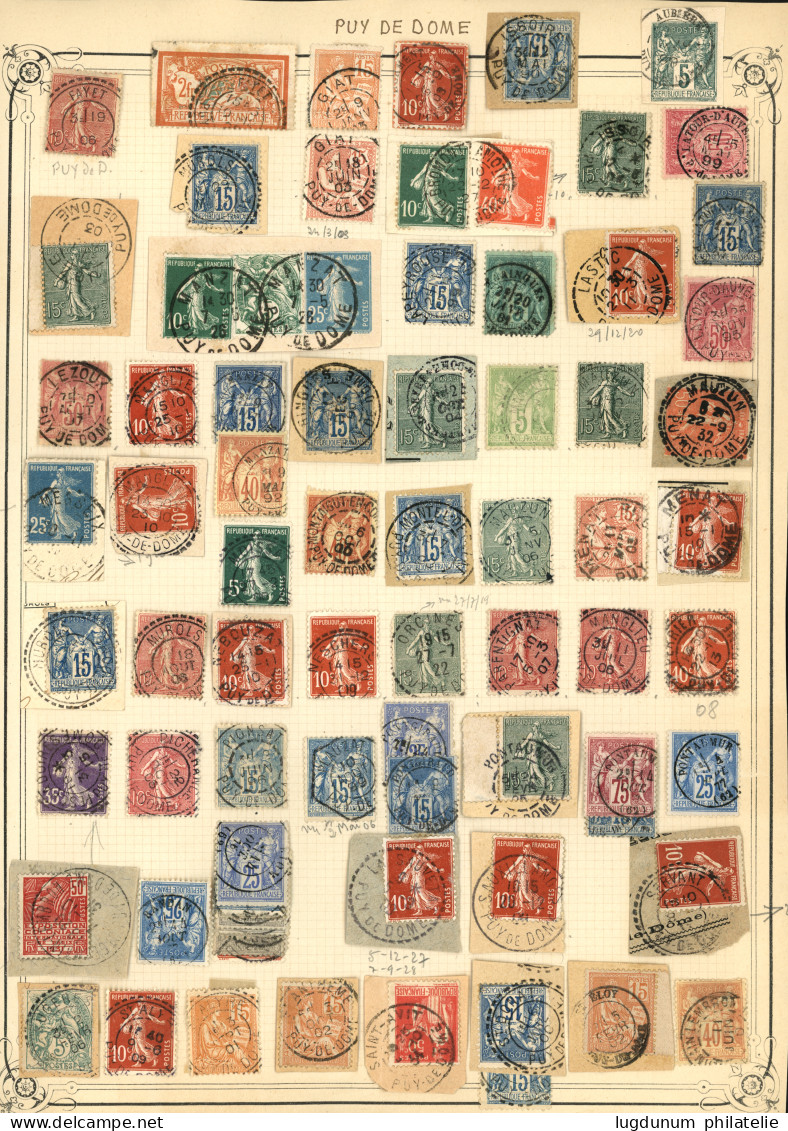 PUY DE DOME : Superbe Collection D' Oblitérations Sur 230 Timbres. Nombreux Bureaux De Distributions. Superbe. - 1849-1876: Klassik