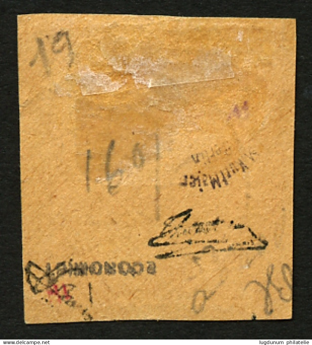 TAHITI : 1c (n°19) Obl. Sur Fragment. Cote 1100€. Signé BRUN. TTB. - Sonstige & Ohne Zuordnung