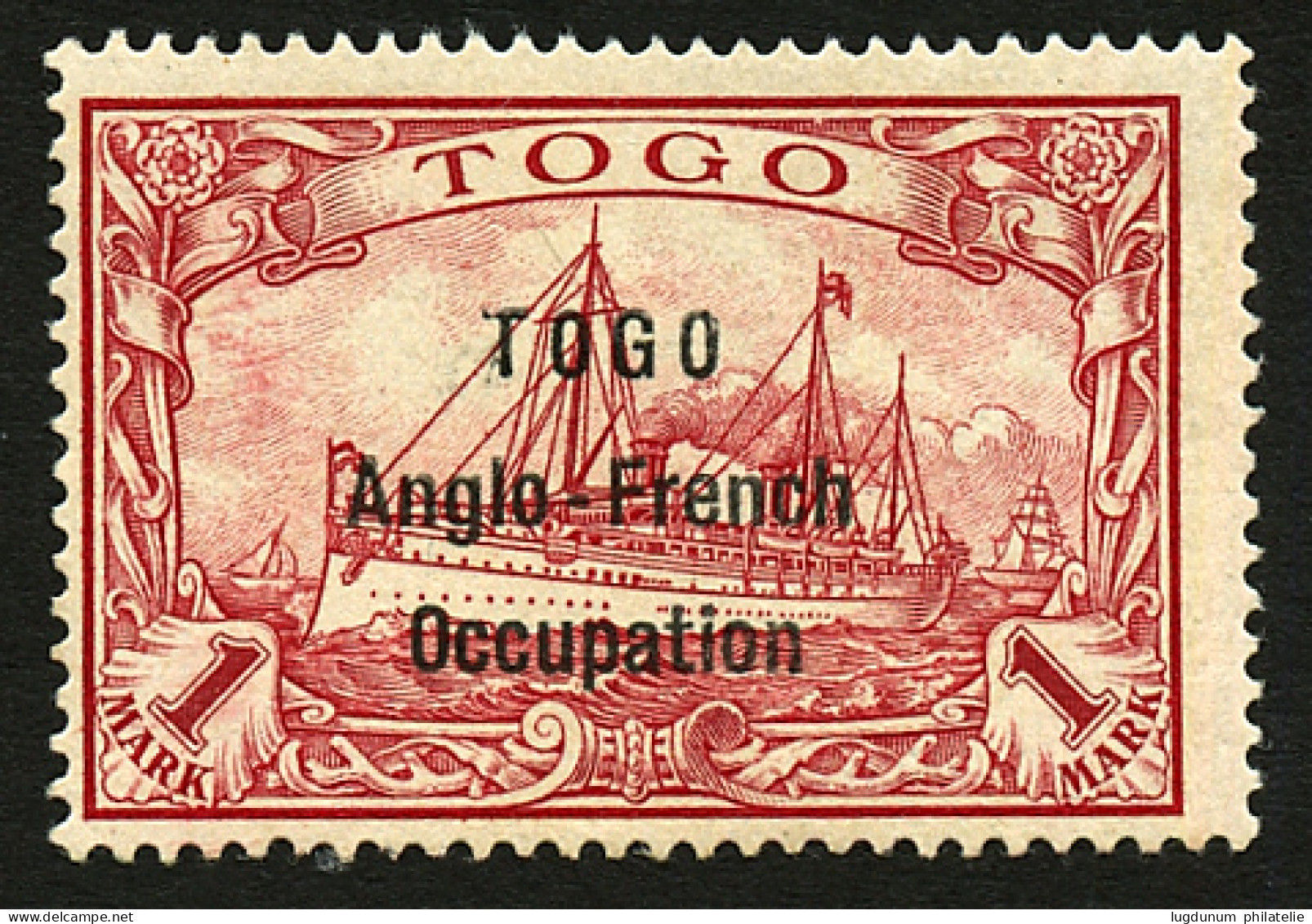 TOGO : 1 MARK Surchargé TOGO FRENCH OCCUPATION (n°41) Neuf *. Timbre Trés Rare En Neuf. Cote 11 500€. Certificat BOTHE ( - Sonstige & Ohne Zuordnung