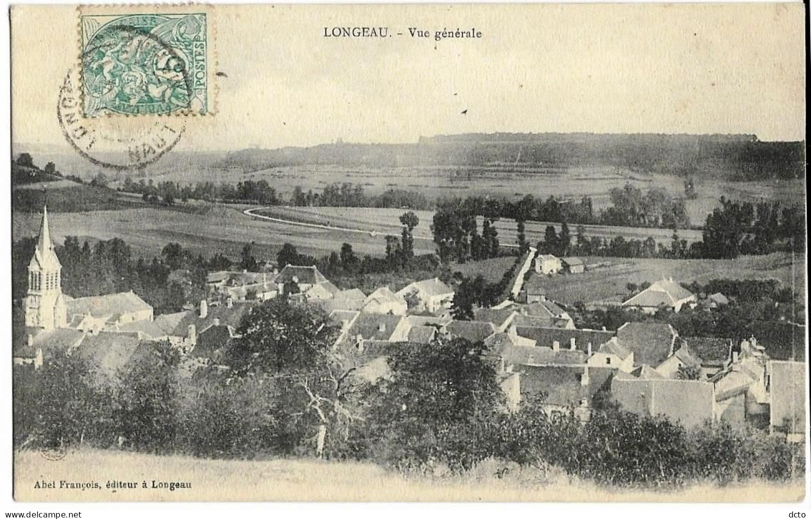 LONGEAU (52) Vue Générale Ed.Abel François, Envoi 1904 - Le Vallinot Longeau Percey