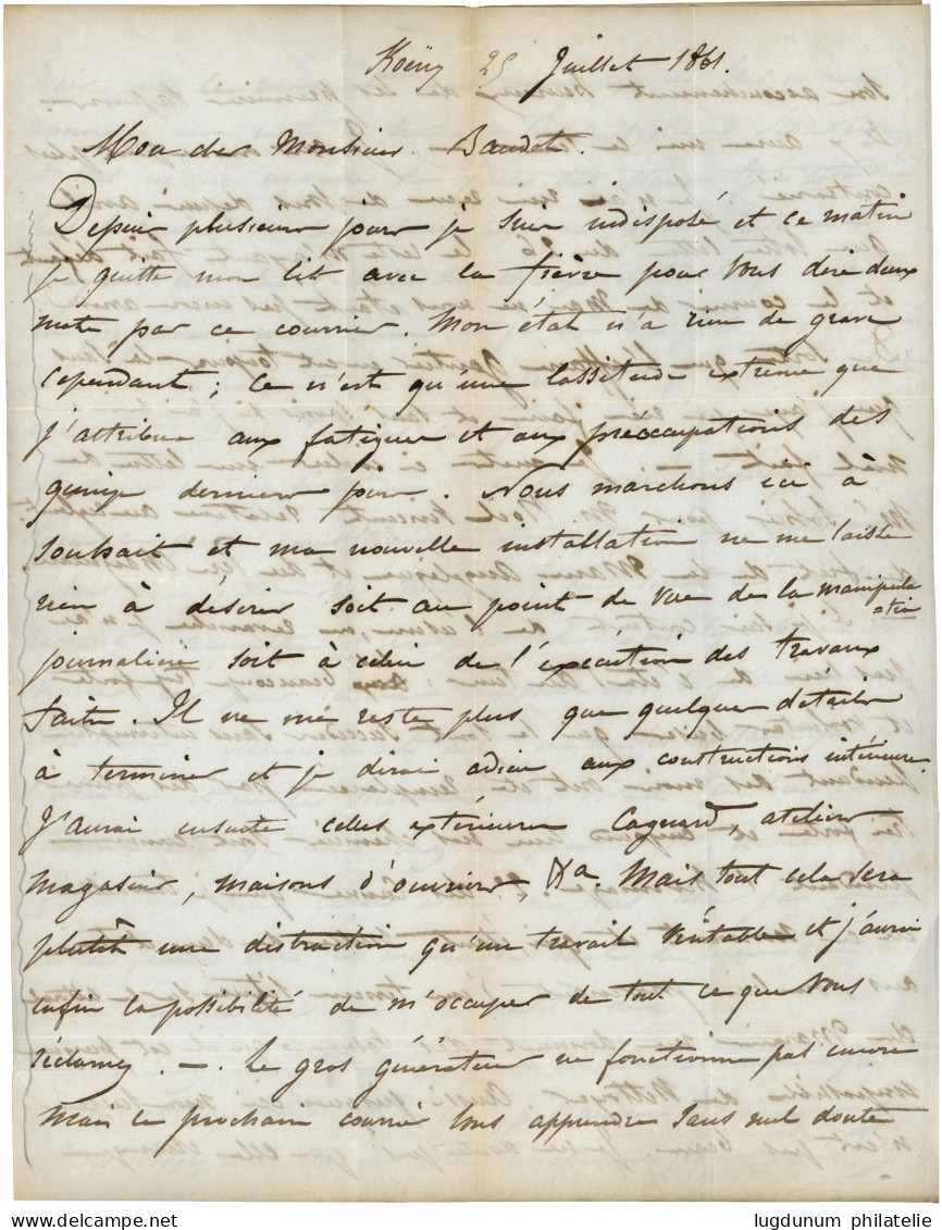 COMORES - MAYOTTE - KOËNY : 1861 COLONIES FRA. V.SUEZ + Taxe 6 Sur Lettre Avec Texte Daté "KOËNY" Pour NANTES. Origine T - Sonstige & Ohne Zuordnung