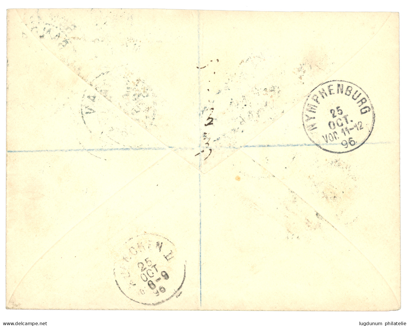 NORTH BORNEO : 1896 4c + 10c + 20c + 30c + 40c On ONE DOLLAR Canc. SANDAKAN On REGISTERED Envelope To GERMANY. Vvf. - Nordborneo (...-1963)