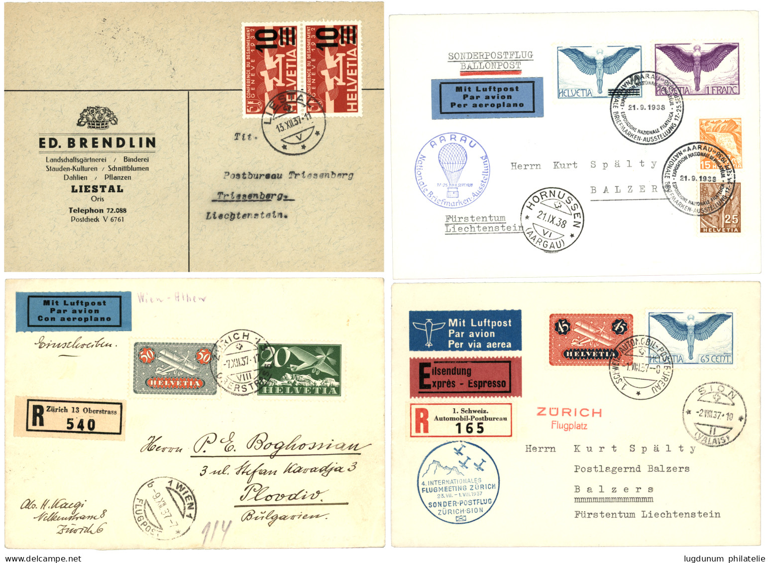 SWITZERLAND : 1918/38 Lot Of 17 Covers To Foreign Destinations. Vvf. - Autres & Non Classés