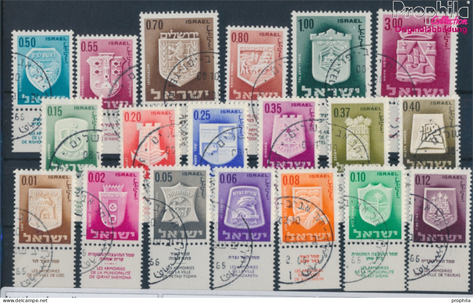 Israel 321x-339x Mit Tab (kompl.Ausg.) Gestempelt 1965 Wappen (10251859 - Used Stamps (with Tabs)