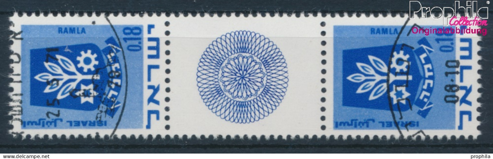 Israel 486/486 ZS Zwischenstegpaar (kompl.Ausg.) Gestempelt 1971 Wappen (10252331 - Used Stamps (without Tabs)