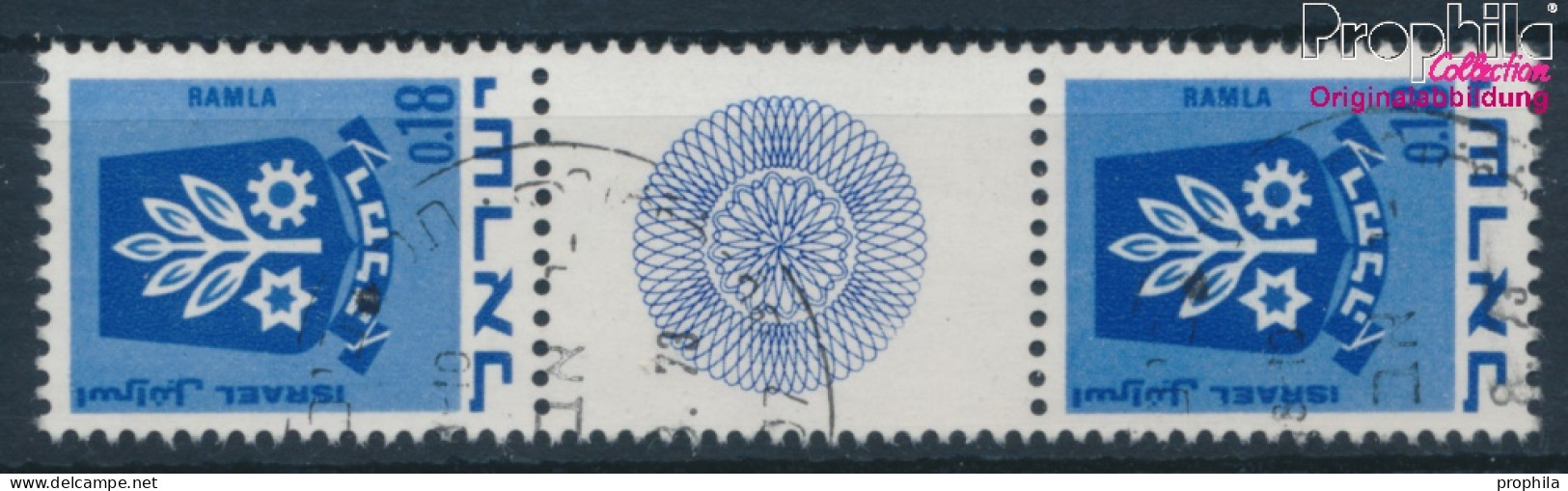 Israel 486/486 ZS Zwischenstegpaar (kompl.Ausg.) Gestempelt 1971 Wappen (10252332 - Used Stamps (without Tabs)