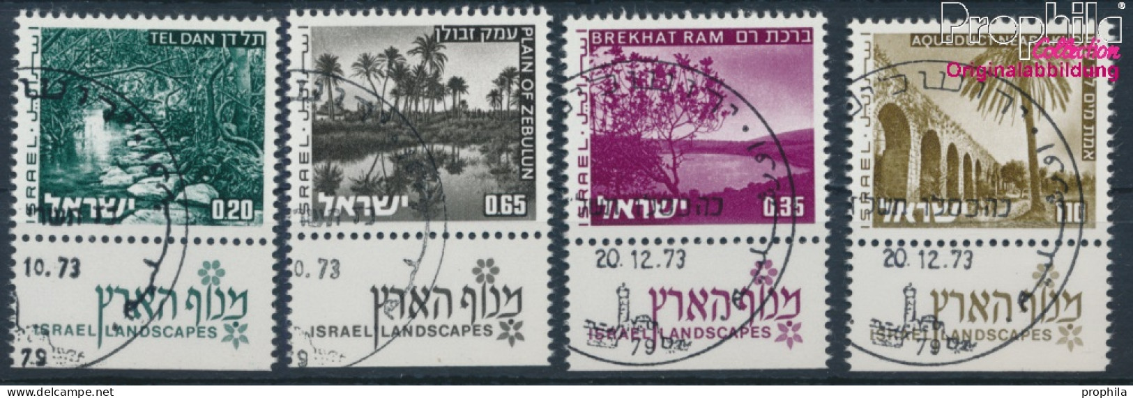 Israel 598x-601x Mit Tab (kompl.Ausg.) Gestempelt 1973 Landschaften (10252216 - Usados (con Tab)