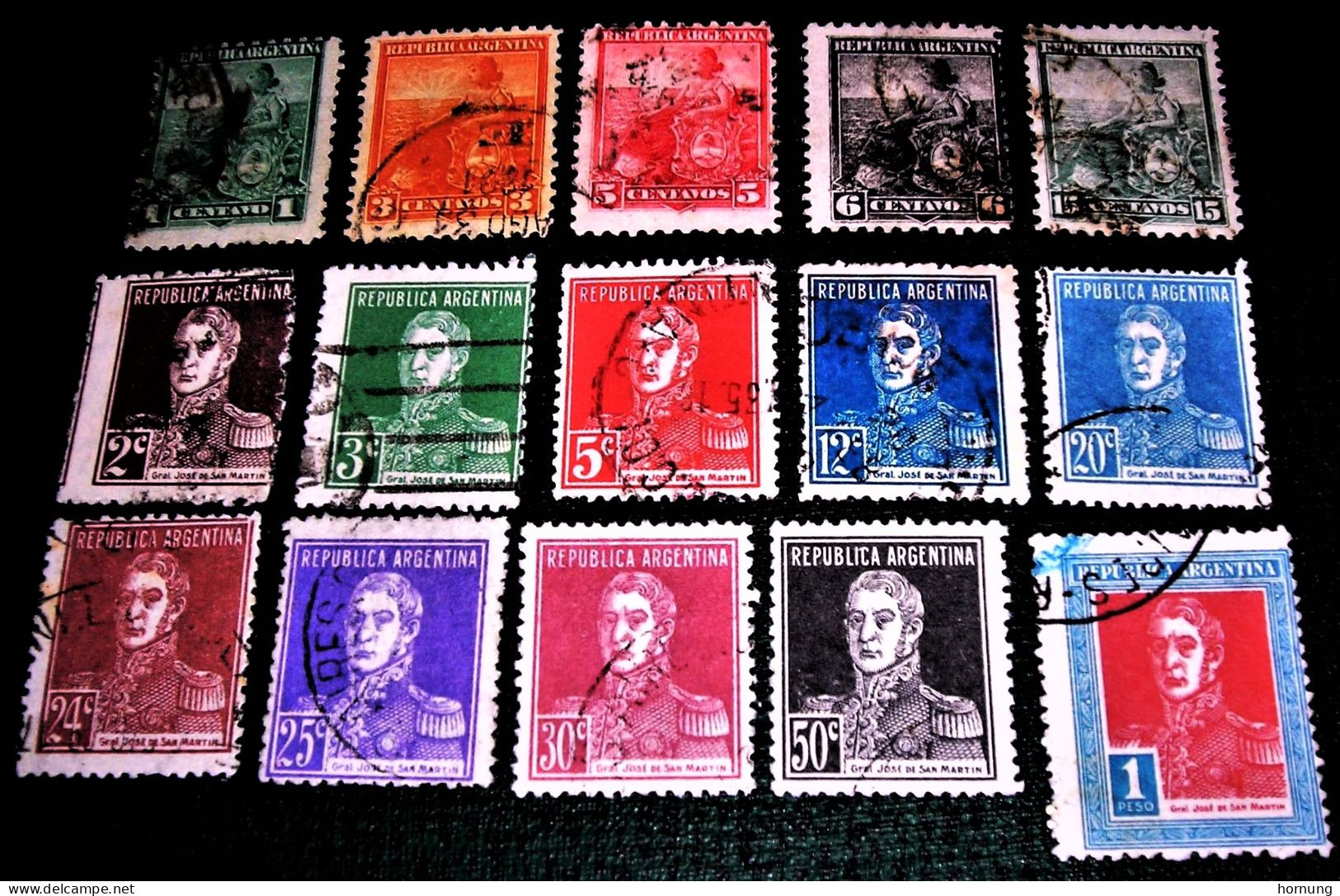 Argentina,1918/24/33,  Old Argentina.-Alegory-gen San Martin, Michel # 100-108 /204-214, 294 - Used Stamps