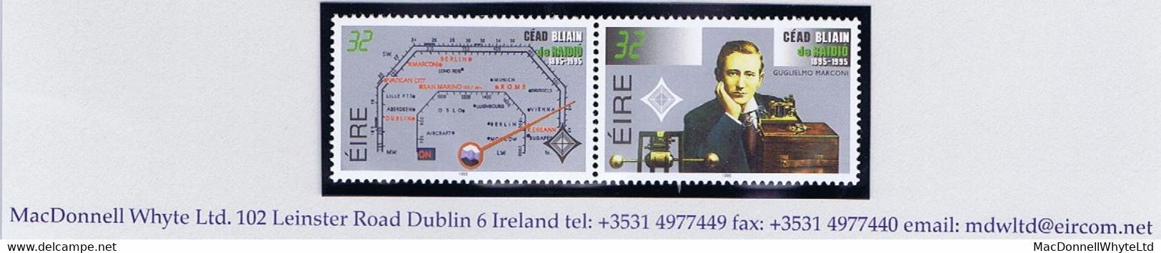 Ireland 1995 Marconi Radio 32p Se-tenant Pair Horizontal Fine Mint Unmounted Never Hinged - Neufs