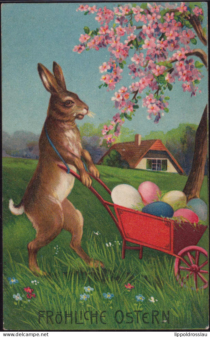 Gest. Ostern Hase Eier 1913 - Ostern