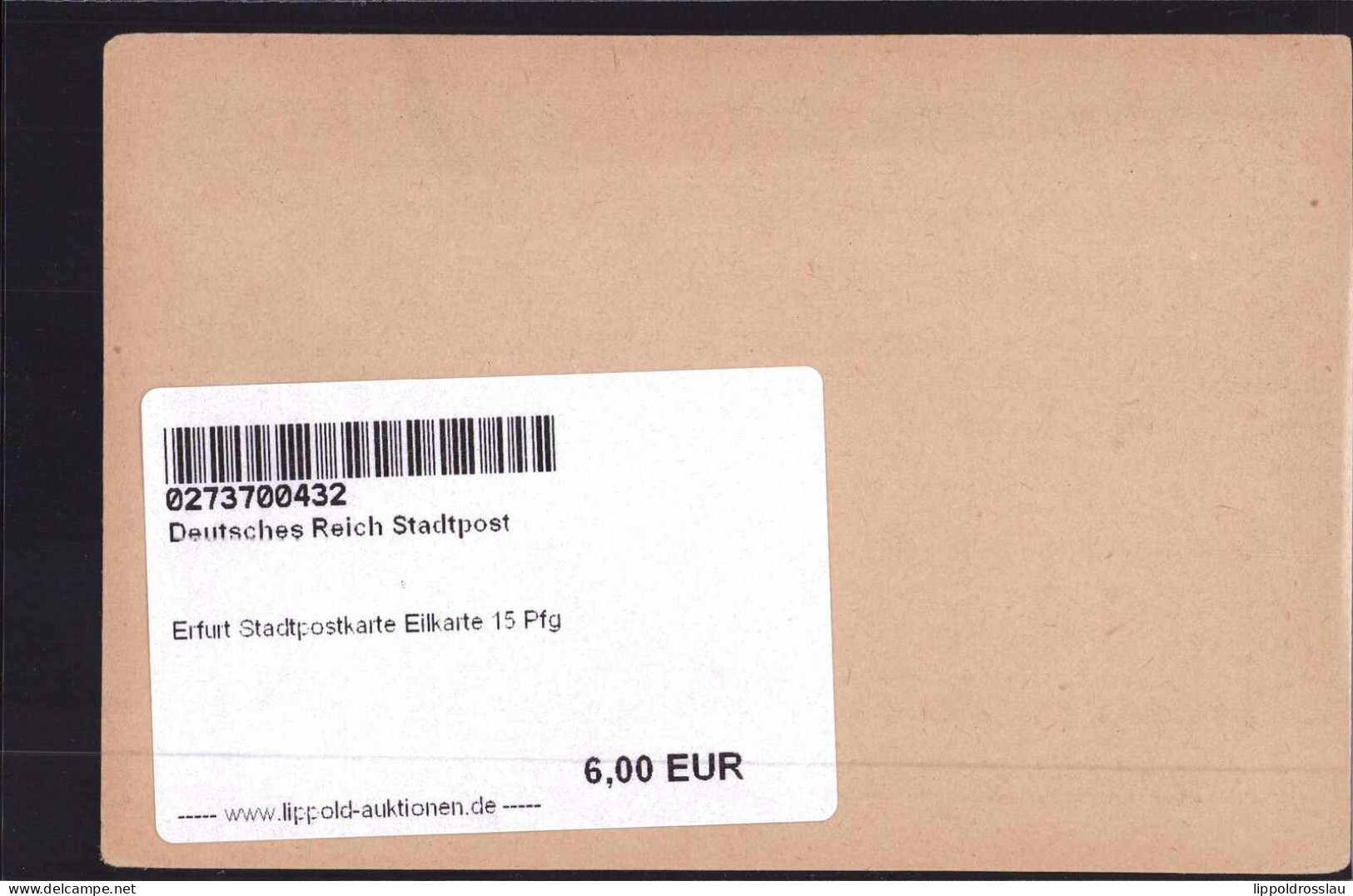 * Erfurt Stadtpostkarte Eilkarte 15 Pfg - Sonstige & Ohne Zuordnung