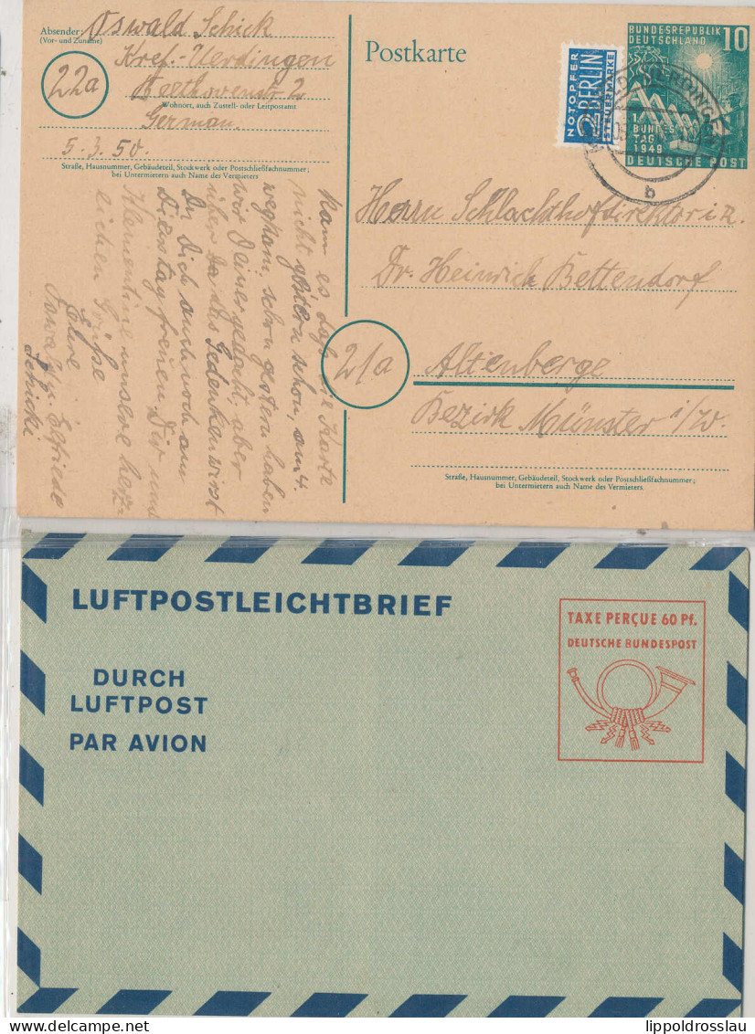 Gest., Brief Bund/Berlin/DDR 13 Stck. GSK 50er Jahre - Autres & Non Classés