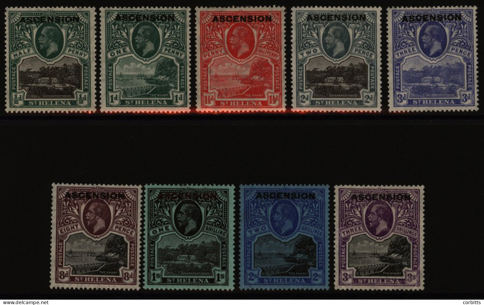 1922 Optd Defin Set, M (odd Imperfections Incl. 1s - Minor Tones, 3s - Couple Of Creases), SG.1/9. Cat. £325 - Autres & Non Classés