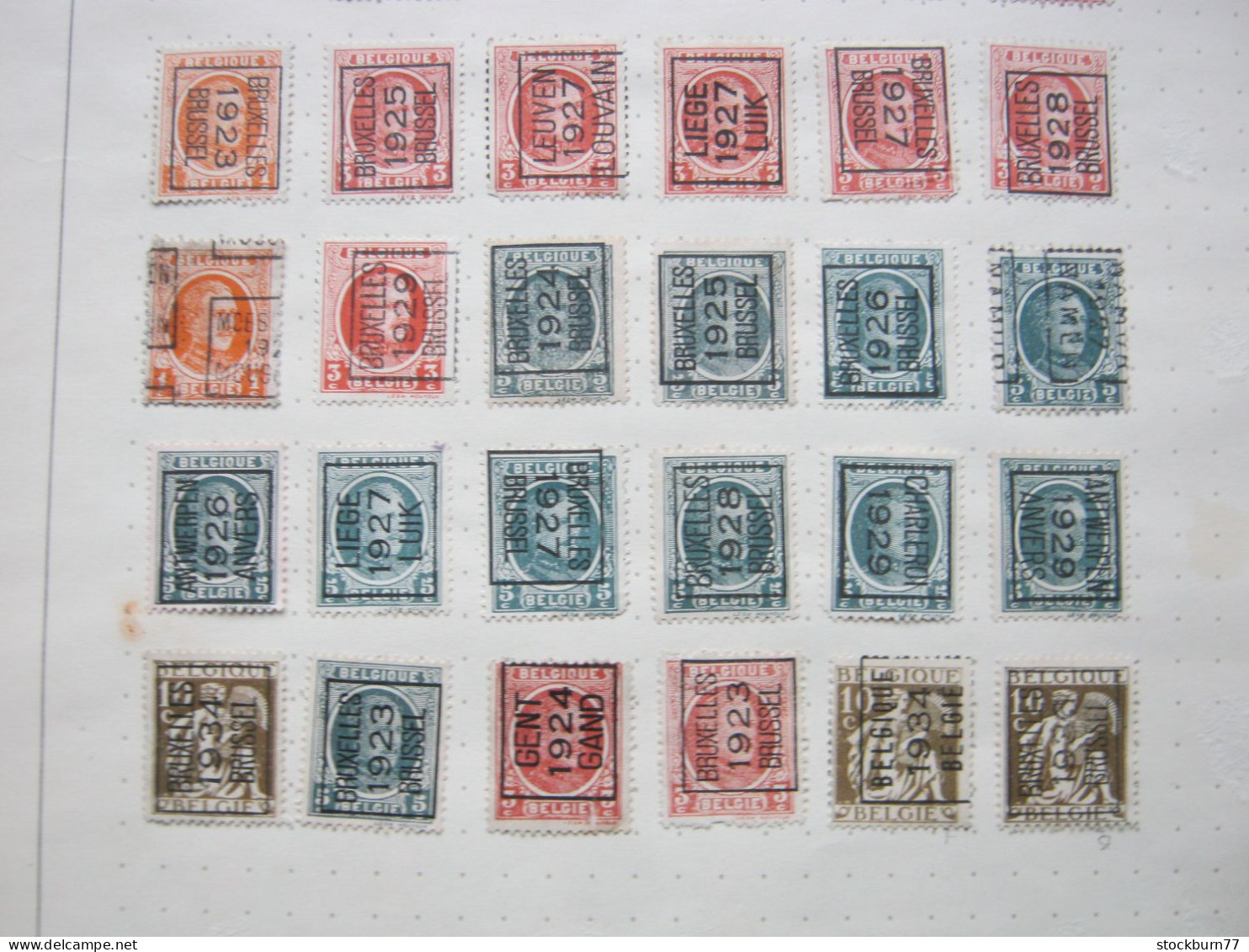 290 TIMBRES BELGIQUE PREOBLITERES  ,  PRE ,  DE 1897 à 1962