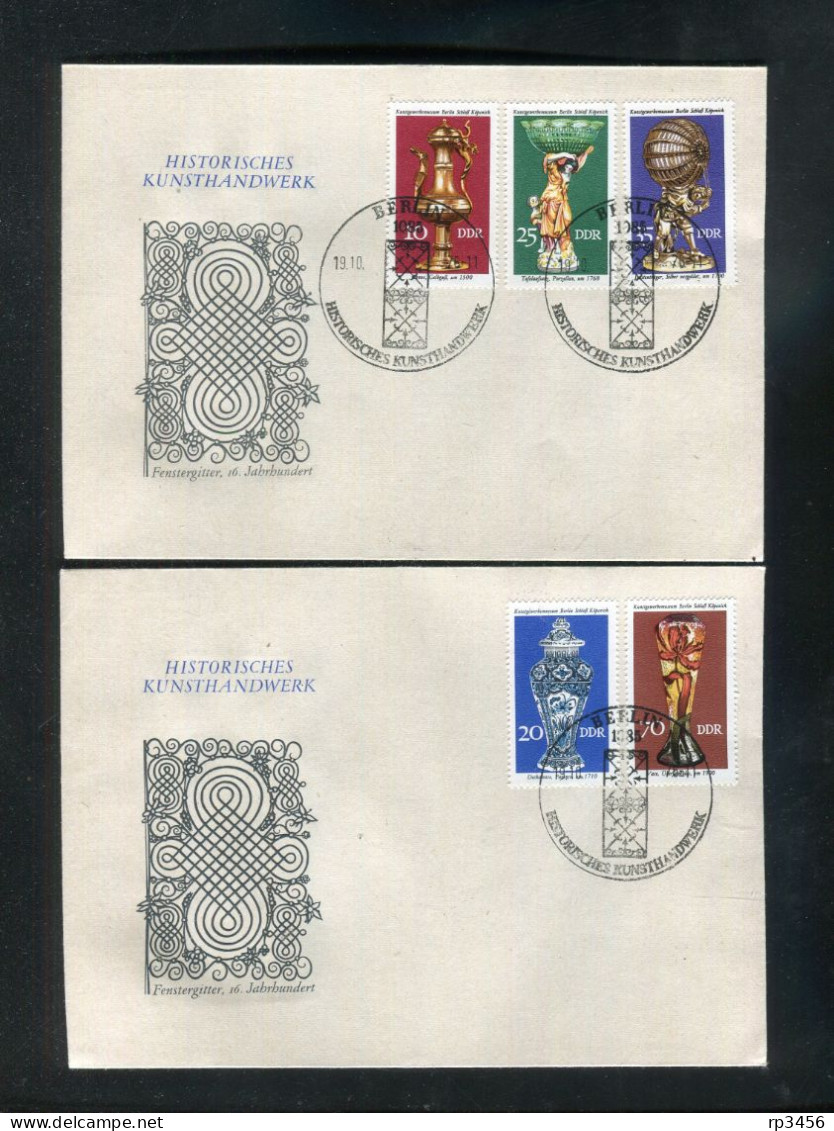 "DDR" 1976, Mi. 2171-2175 "Historisches Kunsthandwerk" Auf 2 FDC (C935) - 1971-1980