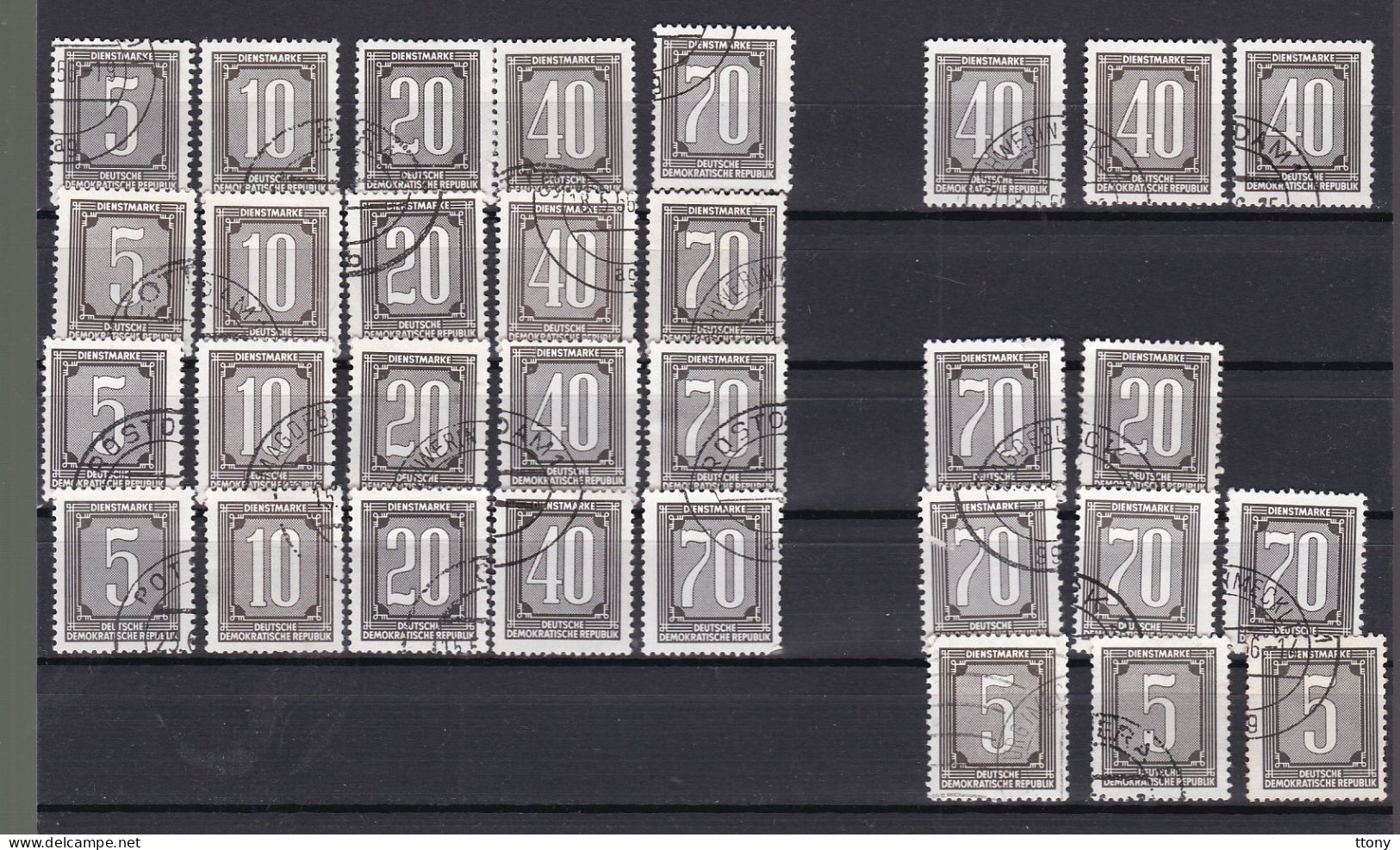 31  Timbres Service Dienstmarke  Chiffre   5 - 10 - 20 - 40 - 70  République Démocratique Allemagne  RDA - Used