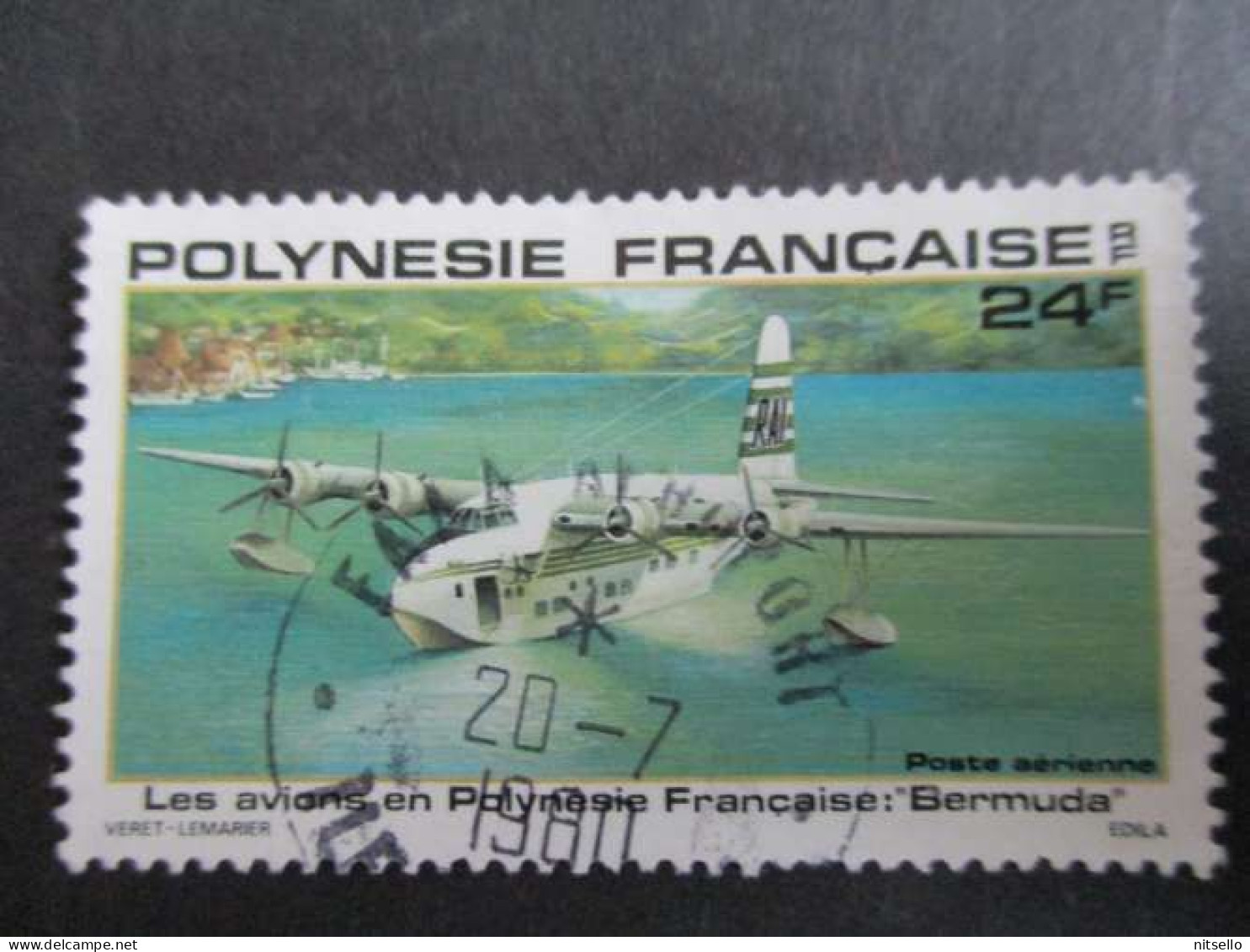 LOTE 2202A ///  (C015)  POLINESIA FRANCESA  - YVERT Nº: C AEREO 158 OBL 1980  ¡¡¡ OFERTA - LIQUIDATION - JE LIQUIDE !!! - Oblitérés