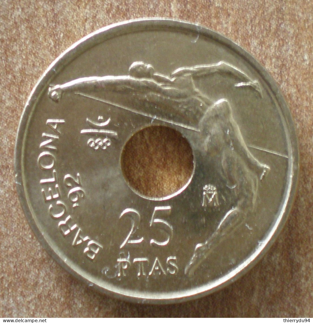 Espagne 25 Pesetas 1990 Carlos Commemo Jeux Olympique 1992 Argent Que Prix + Port Coin Paypal Crypto OK - 25 Pesetas
