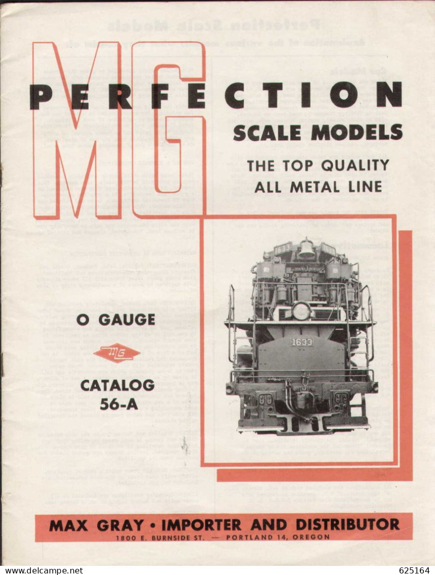 Catalogue MAX GRAY 1956 0 Gauge - Perfection Scale Models - All Metal Line - Anglais