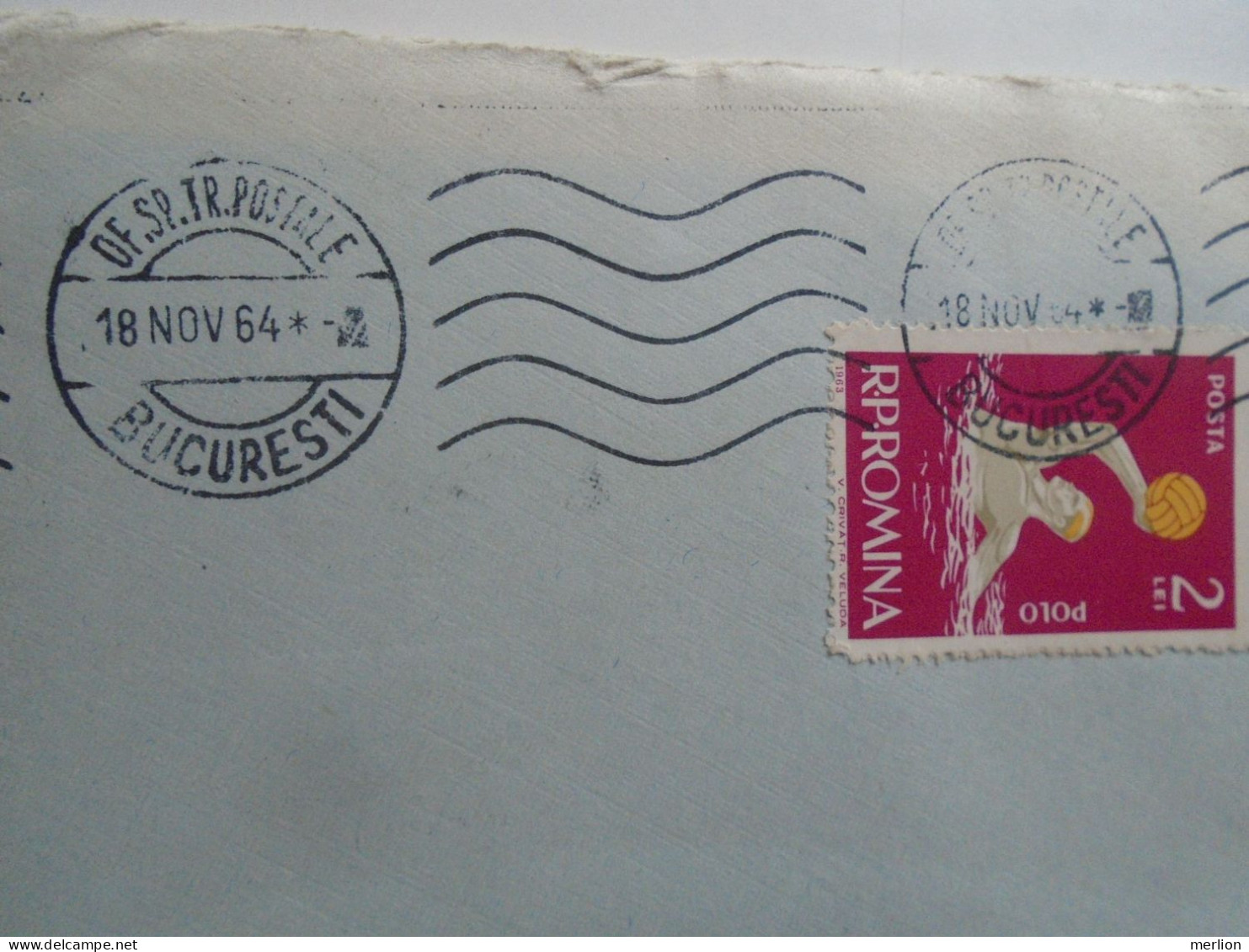 D199189 Romania  Airmail  Cover  1964 Bucuresti -sent To  Budapest  Hungary - Brenner -  Content -stamp Water Polo - Storia Postale